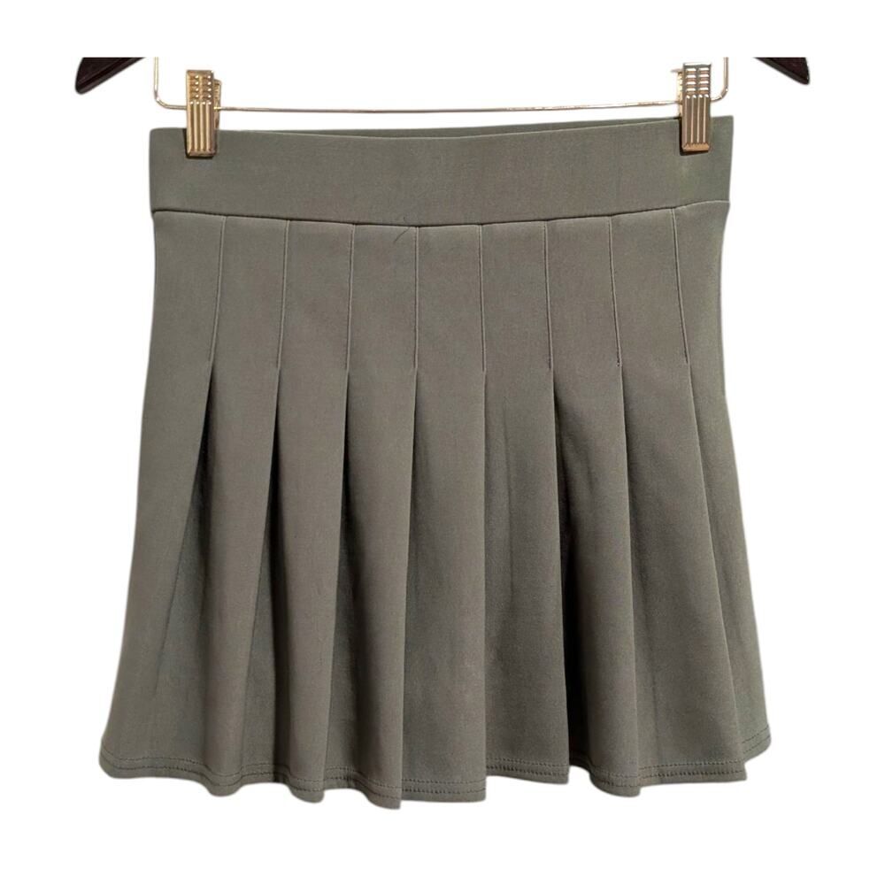Girls New Mix Pleated Green Skort L